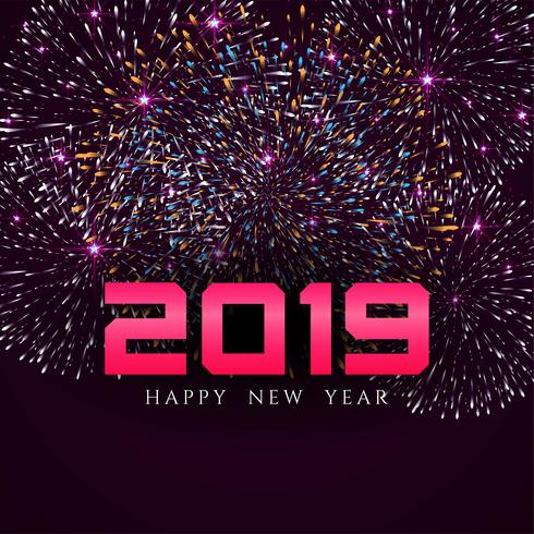 Abstract Happy new year 2019 celebration background vector