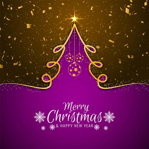Merry Christmas beautiful background with tree design vector