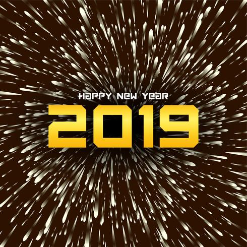 Abstract Happy new year 2019 celebration background vector