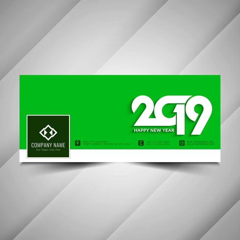 New Year 2019 stylish social media banner template vector