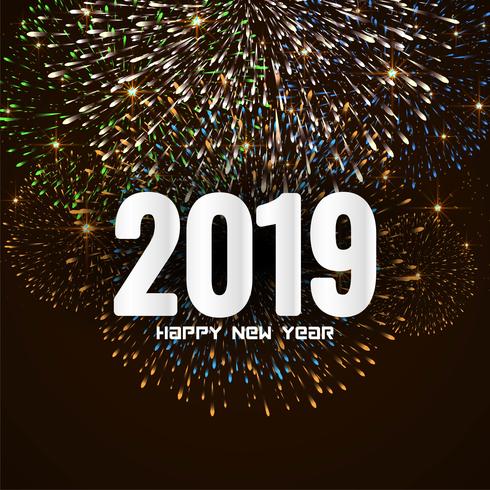 Feliz año nuevo 2019 fondo elegante saludo vector