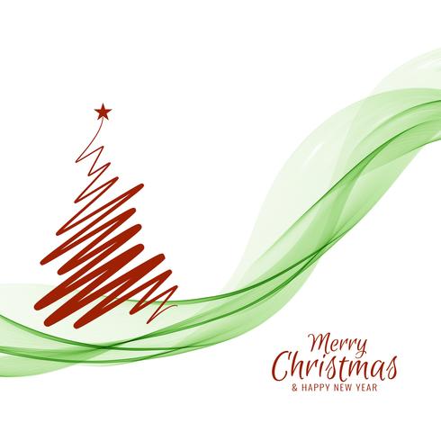 Abstract Merry Christmas background with tree design vector