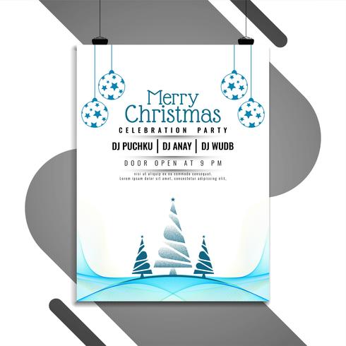 Abstract Merry Christmas celebration flyer template vector