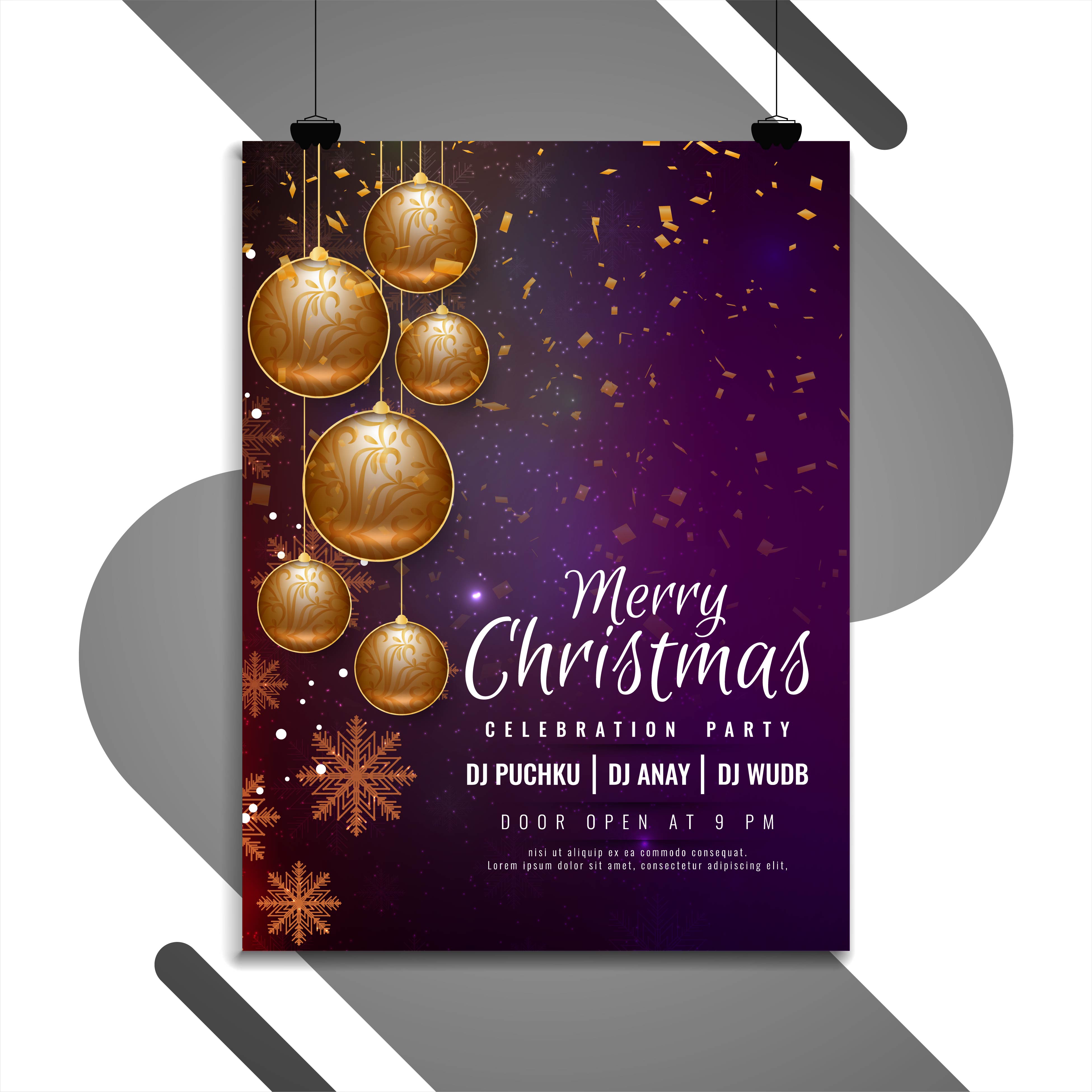 Abstract Merry Christmas celebration flyer template 271996 Vector Art