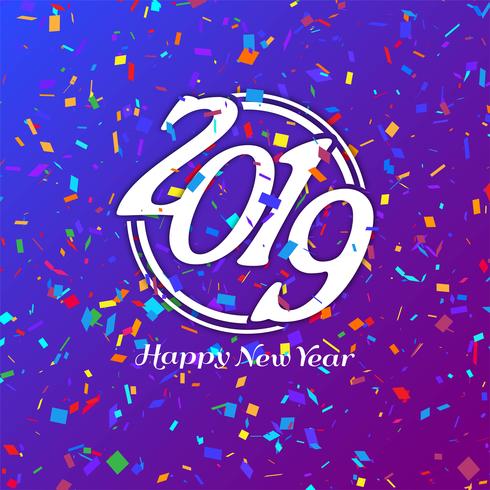 Abstract Happy new year 2019 celebration background vector