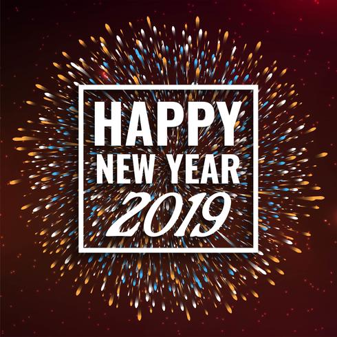 Happy new year 2019 stylish greeting background vector