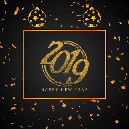 Happy new year 2019 colorful decorative background vector