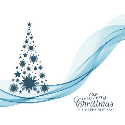 Merry Christmas beautiful background with tree design vector