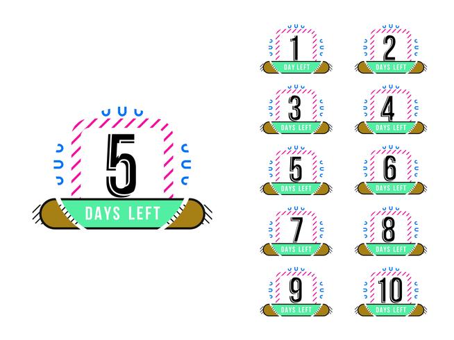 Abstract days left sign modern design background vector
