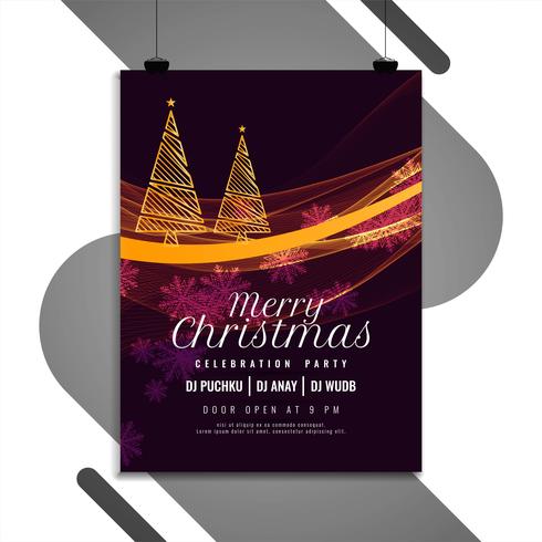 Merry Christmas festival celebration flyer template vector