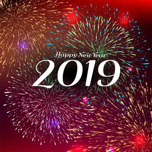 Abstract Happy new year 2019 celebration background vector