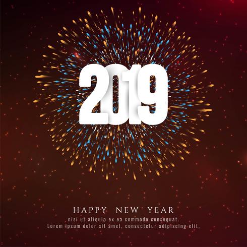 Abstract Happy new year 2019 celebration background vector