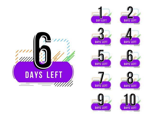 Abstract days left sign modern design background vector