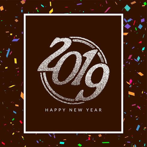 Abstract Happy new year 2019 celebration background vector