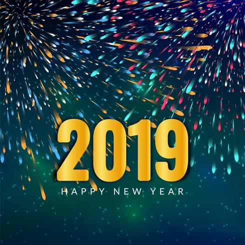 Abstract Happy new year 2019 celebration background vector