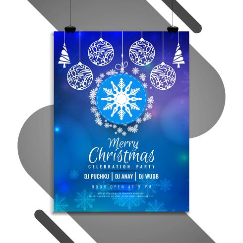 Merry Christmas festival celebration flyer template vector