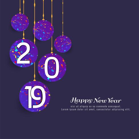 Abstract Happy new year 2019 celebration background vector