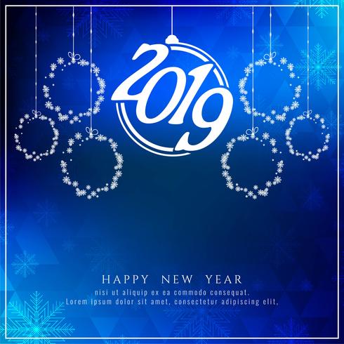 Abstract Happy new year 2019 celebration background vector