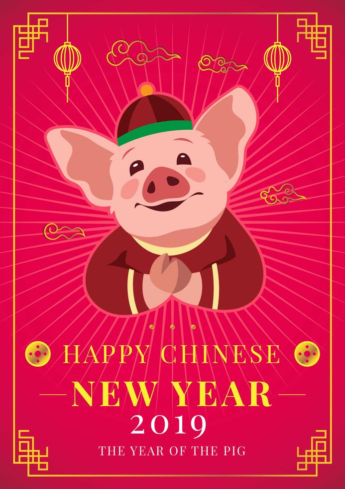 Chinese New Year Pig Concept 272197 Vector Art at Vecteezy