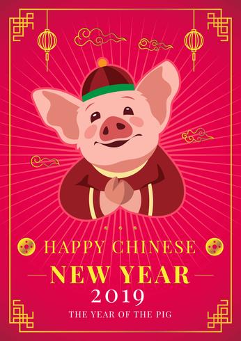 Chinese New Year Pig Concept vector