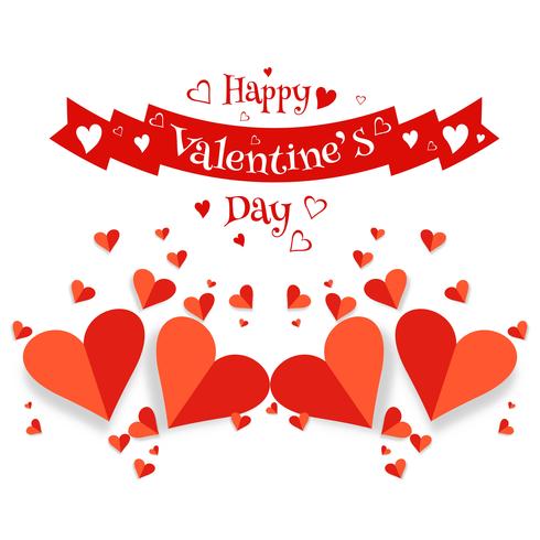 Beautiful card valentine's day background with hearts design vector