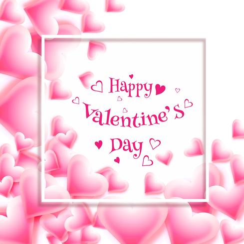 Valentines day colorful hearts card background illustration vector
