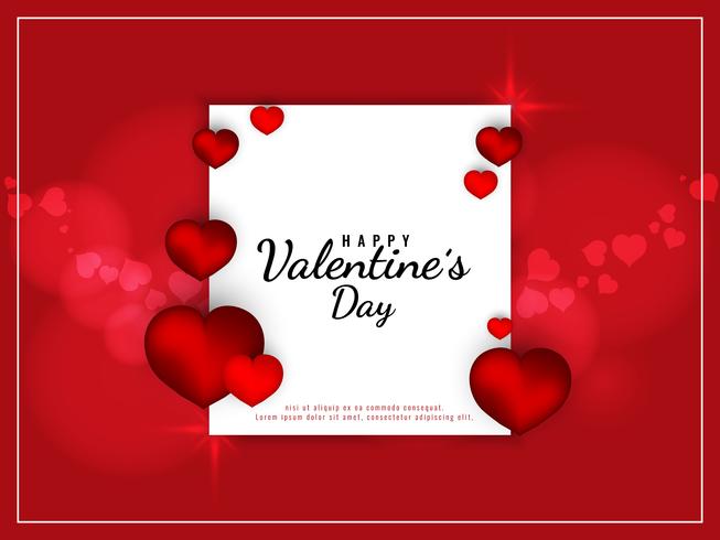 Abstract Happy Valentine's Day red background vector