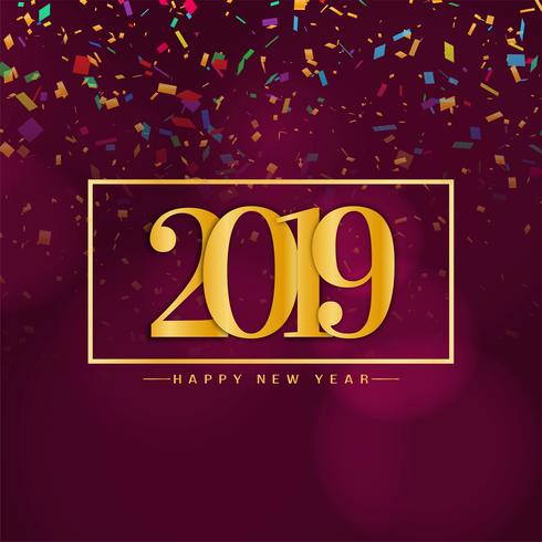 Abstract Happy new year 2019 background design vector