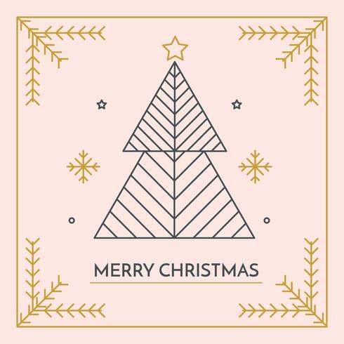 Minimalistic Merry Christmas Card Vector