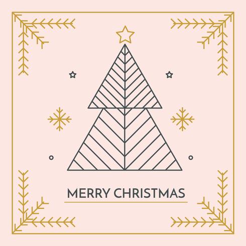 Minimalistic Merry Christmas Card Vector