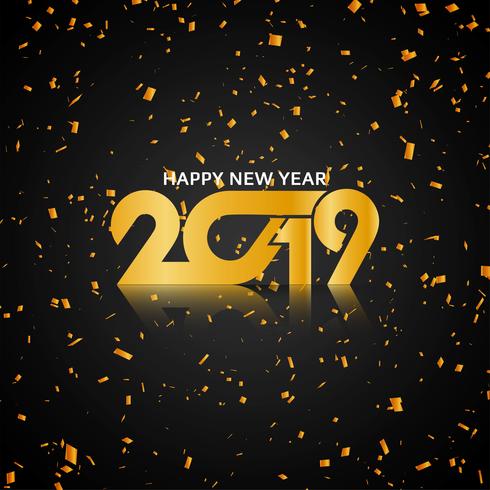 Abstract Happy new year 2019 background design vector