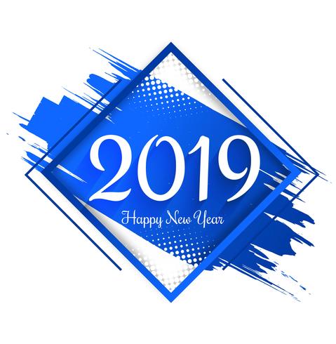 2019 Happy New Year text colorful shiny background vector