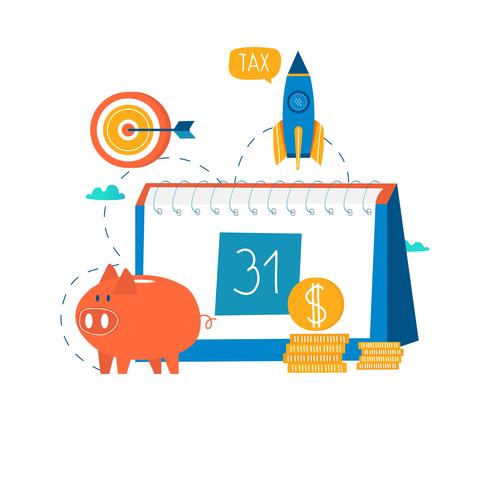 Financial calendar, financial planning vector