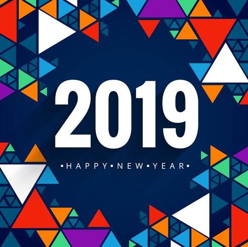 2019 Happy New Year background creative design vector