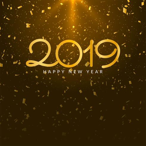 Abstract Happy new year 2019 background design vector