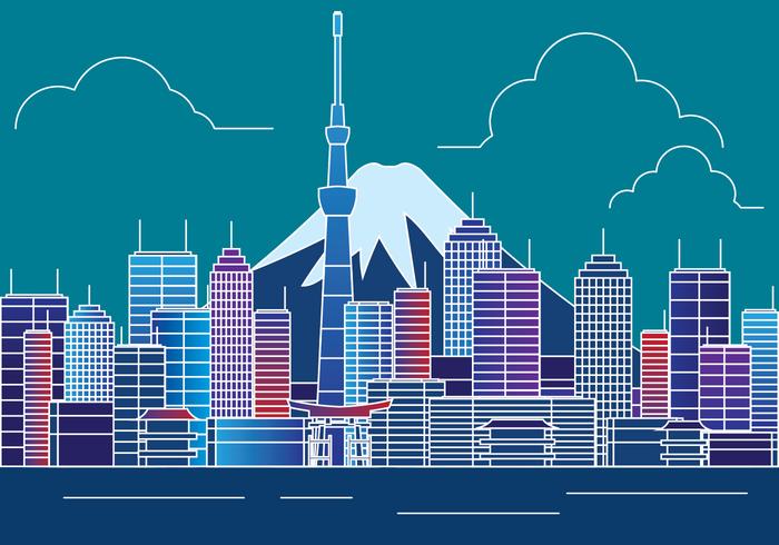 Tokyo Skyline Illustration vector