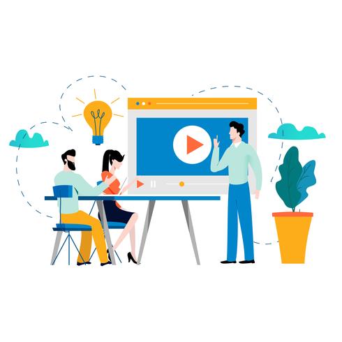 Professional training, education, video tutorial vector