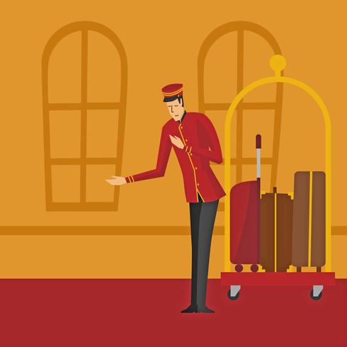 Bellhop Welcome Gesture vector