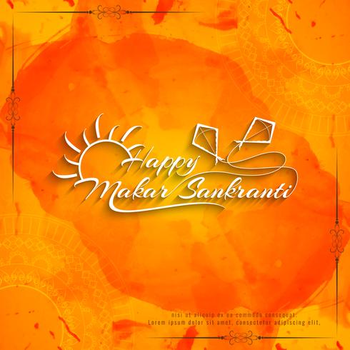 Abstract Happy Makar Sankranti religious background vector