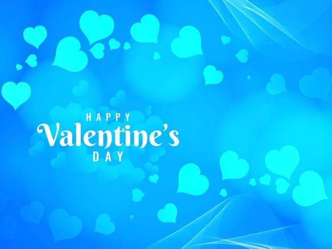 Abstract Happy Valentine's Day bright blue background vector