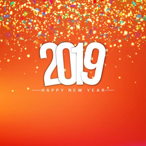 Happy new year 2019 elegant decorative background vector