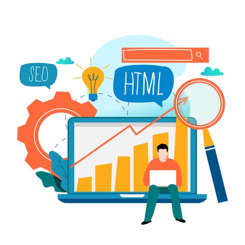 SEO, posicionamiento en buscadores. vector