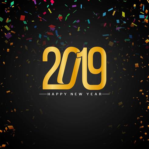 Feliz año nuevo 2019 elegante fondo decorativo vector