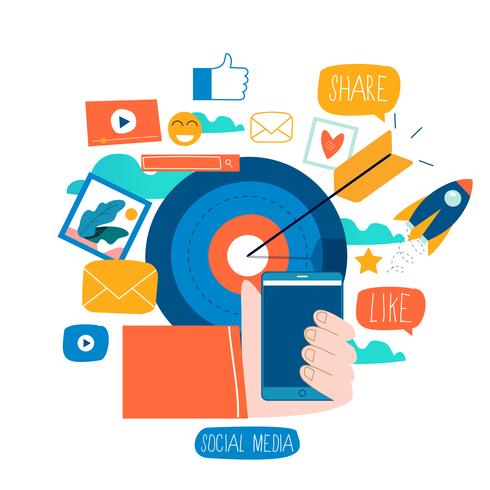 Social media, social networking vector