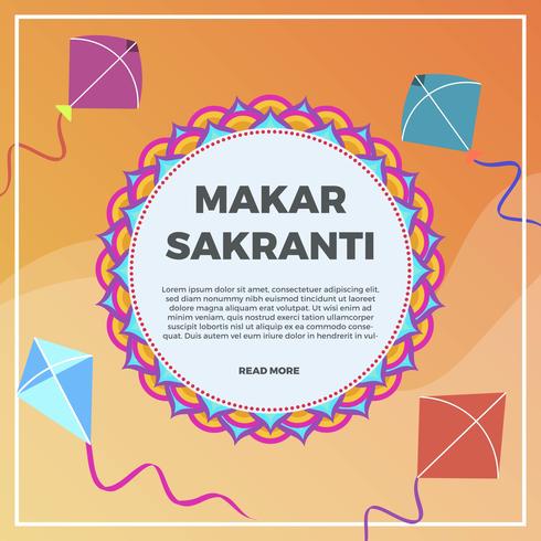 Plano Makar Sankranti Vector ilustración de fondo