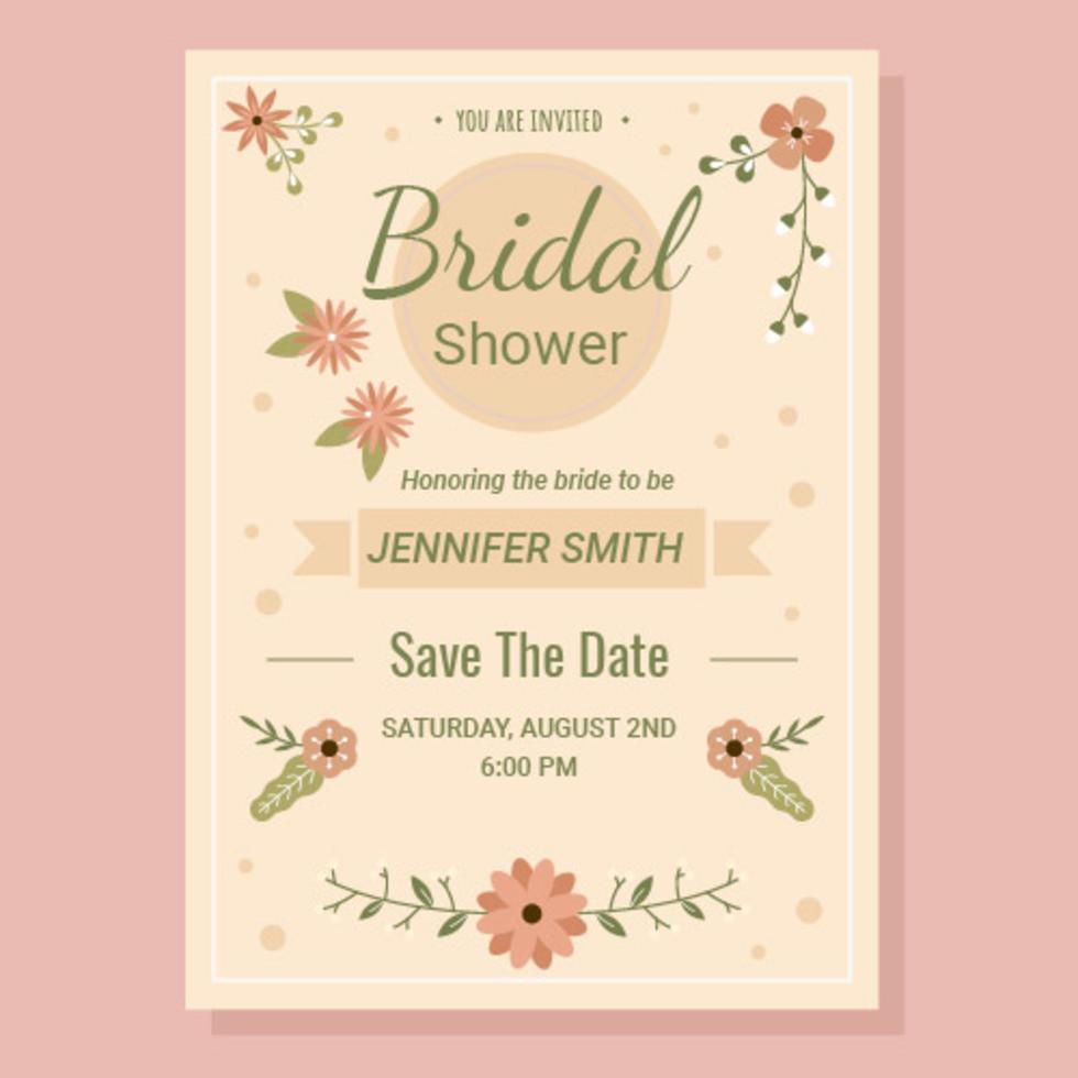 Bridal Shower Invitation Vector 272626 Vector Art at Vecteezy