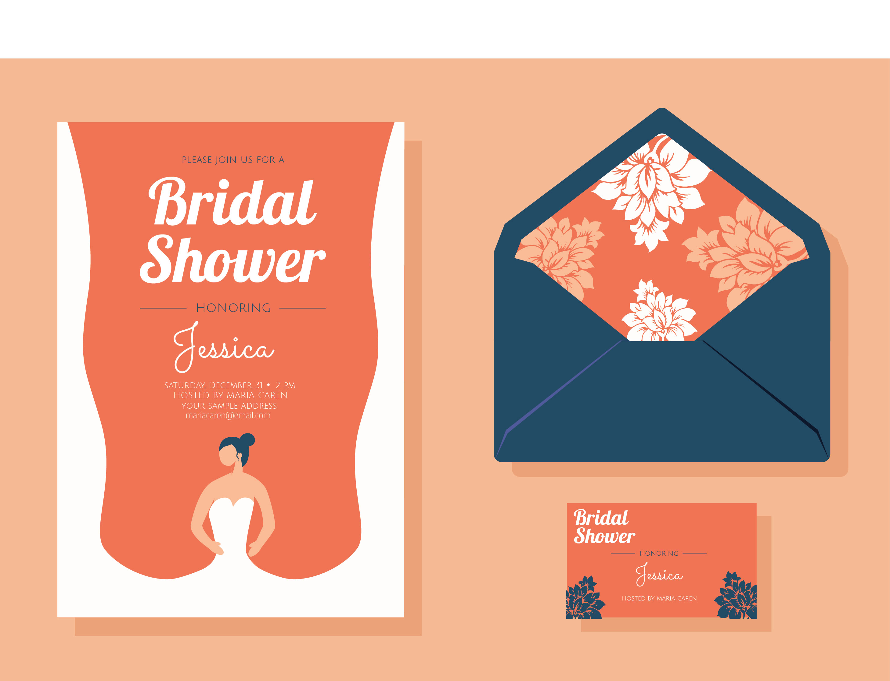 Bridal Shower Invitation Vector Pack 272646 Vector Art at Vecteezy