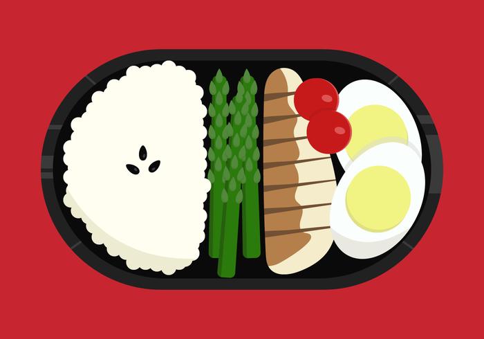 Caja de Bento saludable vector