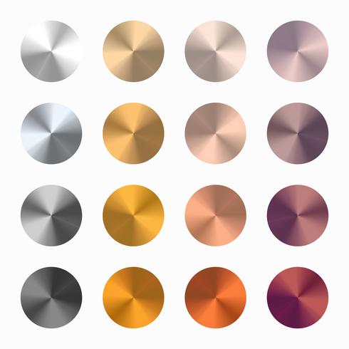 Metallic Conical Vector Gradient Swatches