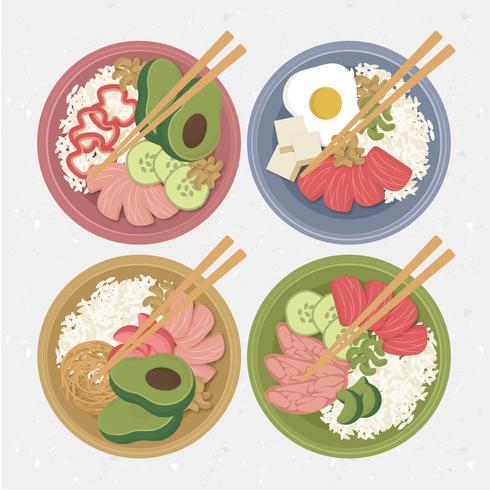 Vector Poke Bowls